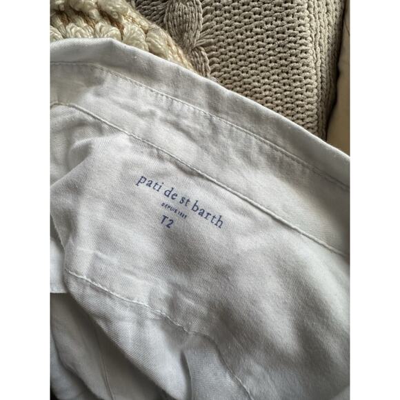 Pati de St Barths Gouverneur Shirt Button Down White Cotton Long Sleeve Medium - Picture 7 of 8